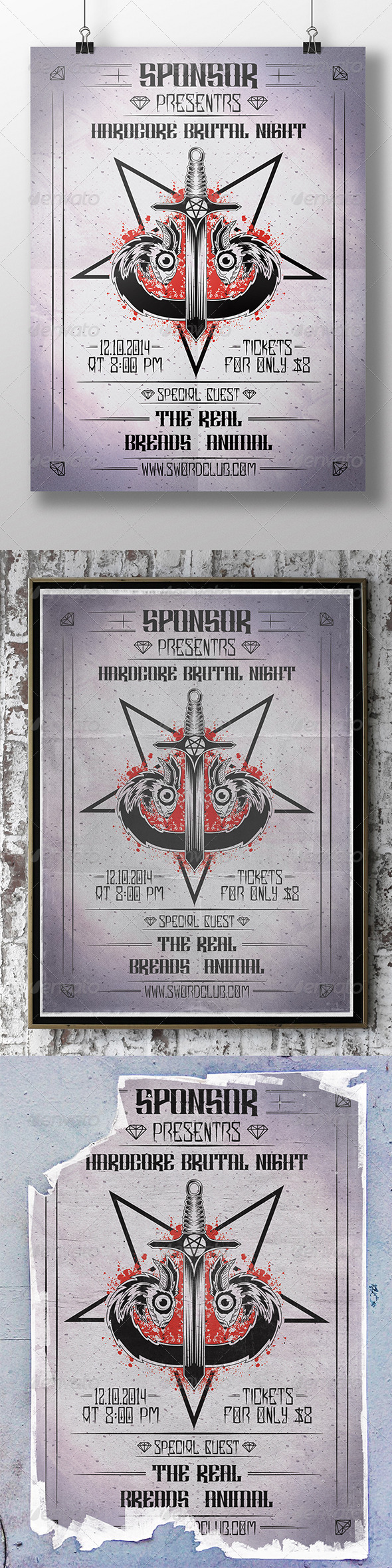 GraphicRiver Evil Serpent Sword Flyer 8487981 GraphicRiver Evil Serpent Sword Flyer 8487981