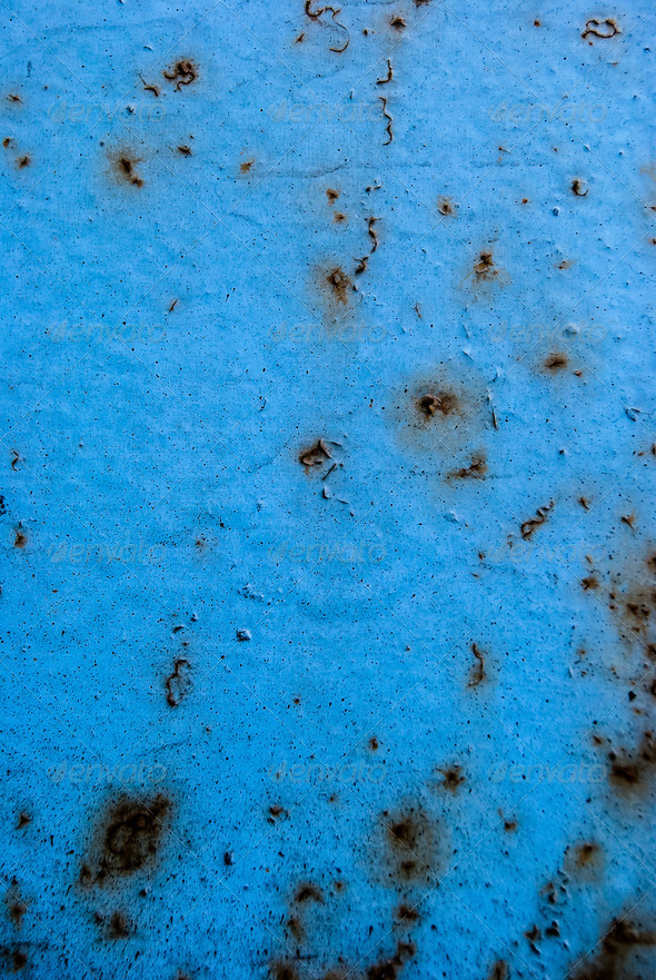 Rusted blue painted metal wall. (Misc) Photo Download