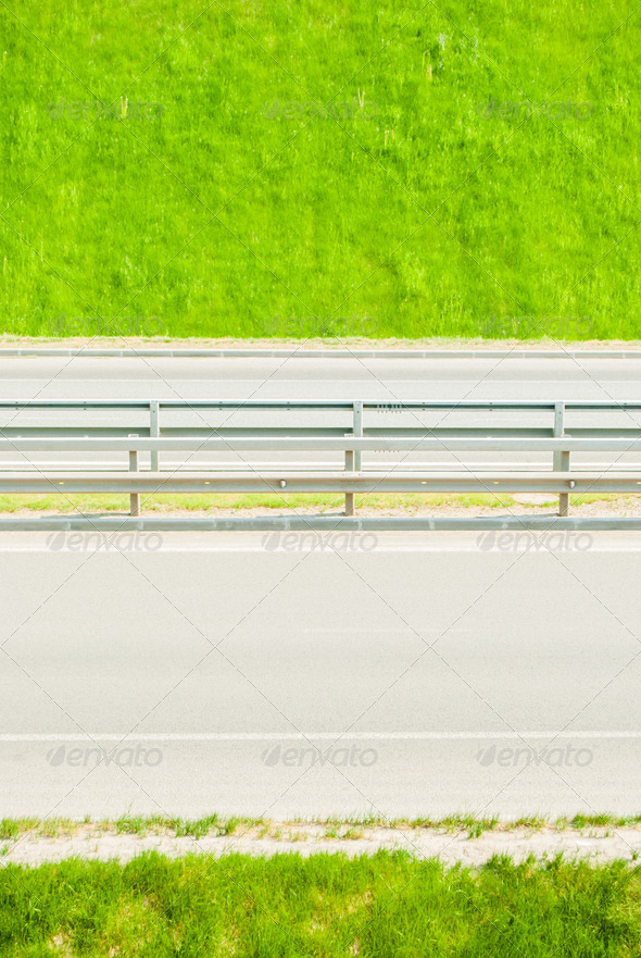 green grass near highway (Misc) Photo Download