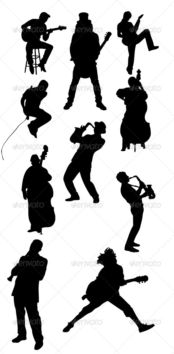 GraphicRiver Musician Silhouettes 8489175 GraphicRiver Musician Silhouettes 8489175