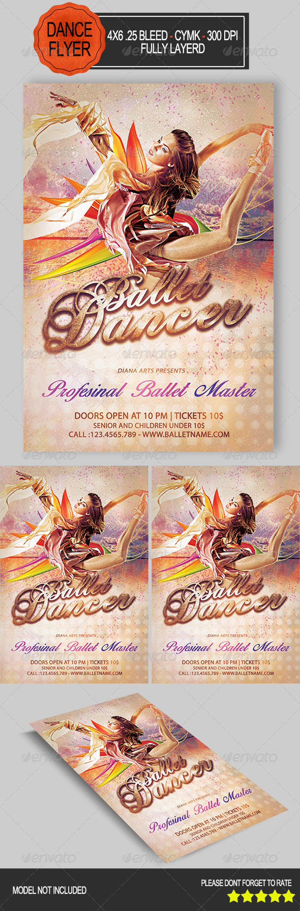 GraphicRiver Ballet Dancer Flyer 8489418 GraphicRiver Ballet Dancer Flyer 8489418