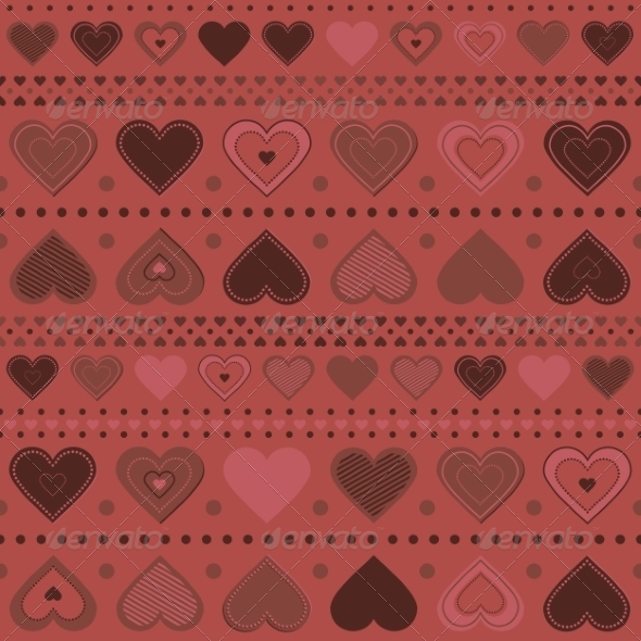 Seamless Pattern with Hearts Seamless Pattern with Hearts