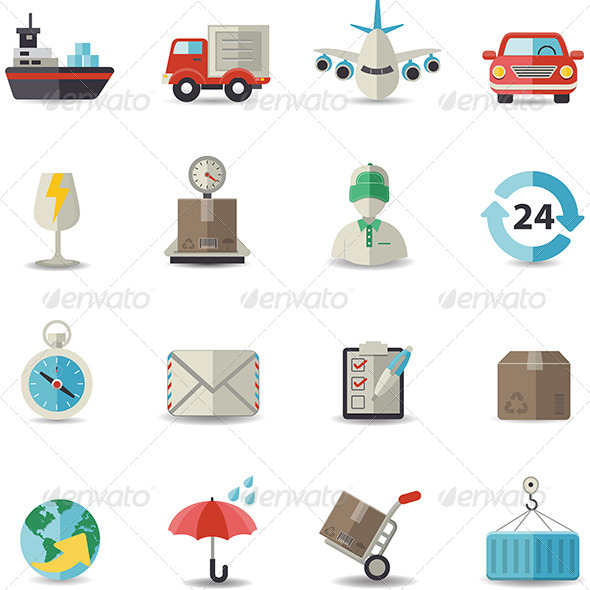 Logistic Shipping and Transportation Icons (Business)