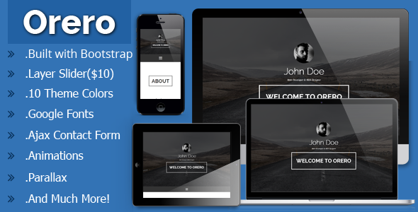 ThemeForest Orero Responsive One Page vCard Template 8491032 ThemeForest Orero Responsive One Page vCard Template 8491032