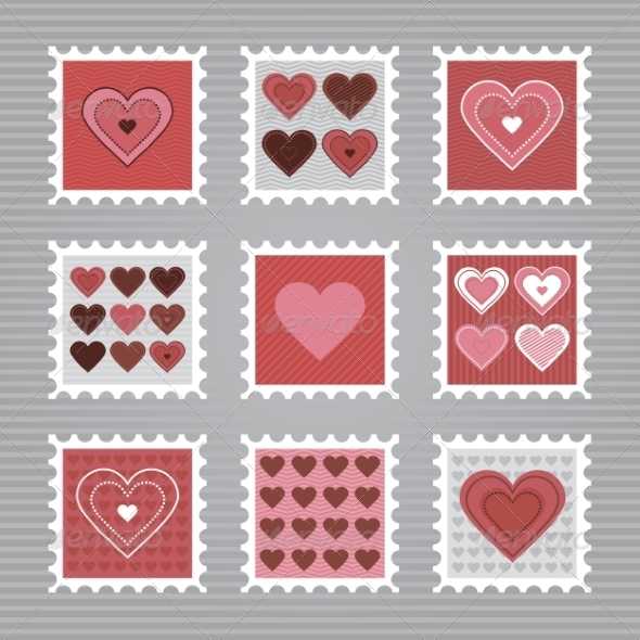 GraphicRiver Happy Valentine s Day Stamps 8491035 GraphicRiver Happy Valentine s Day Stamps 8491035