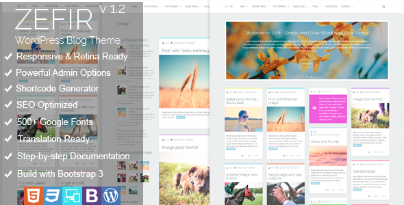 Zefir Simple and Clean WordPress Blog Theme Zefir Simple and Clean WordPress Blog Theme