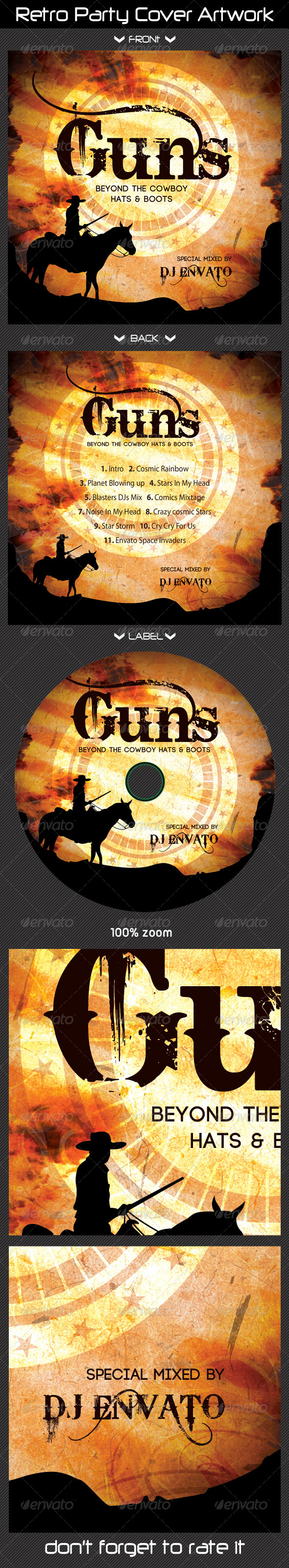GraphicRiver Cowboys Retro Party CD Cover Artwork 8491406 GraphicRiver Cowboys Retro Party CD Cover Artwork 8491406