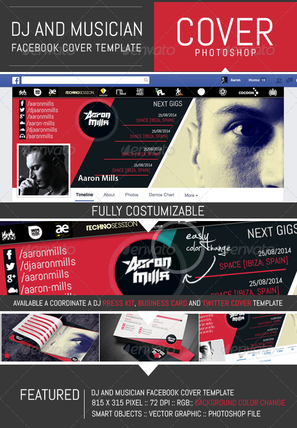 Dj and Musician Timeline Facebook Cover Template Dj and Musician Timeline Facebook Cover Template