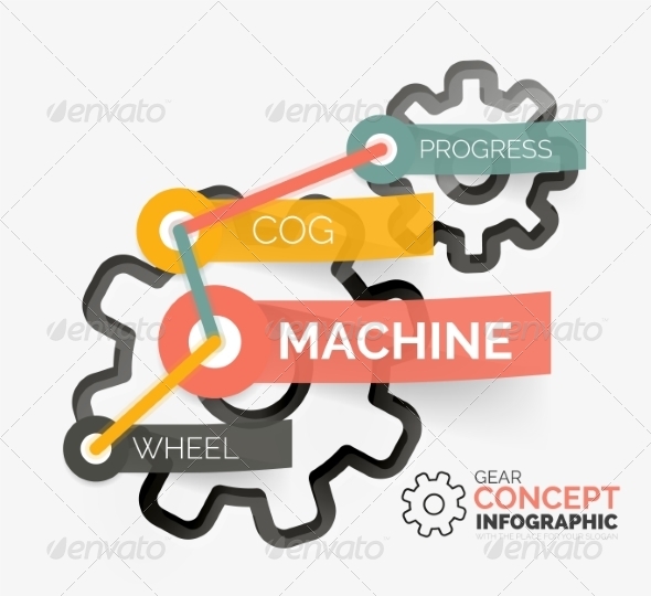 GraphicRiver Gear Infographic Concept with Tag Connection 8492684 GraphicRiver Gear Infographic Concept with Tag Connection 8492684