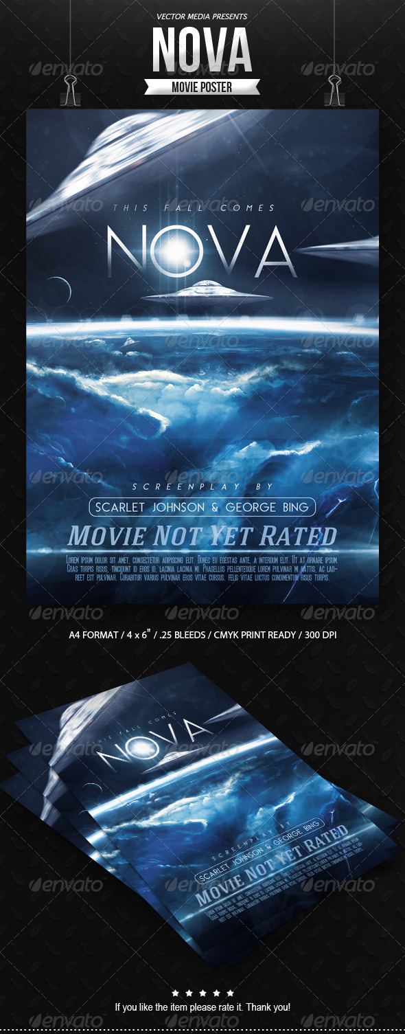 GraphicRiver Nova Movie Poster 8493717 GraphicRiver Nova Movie Poster 8493717