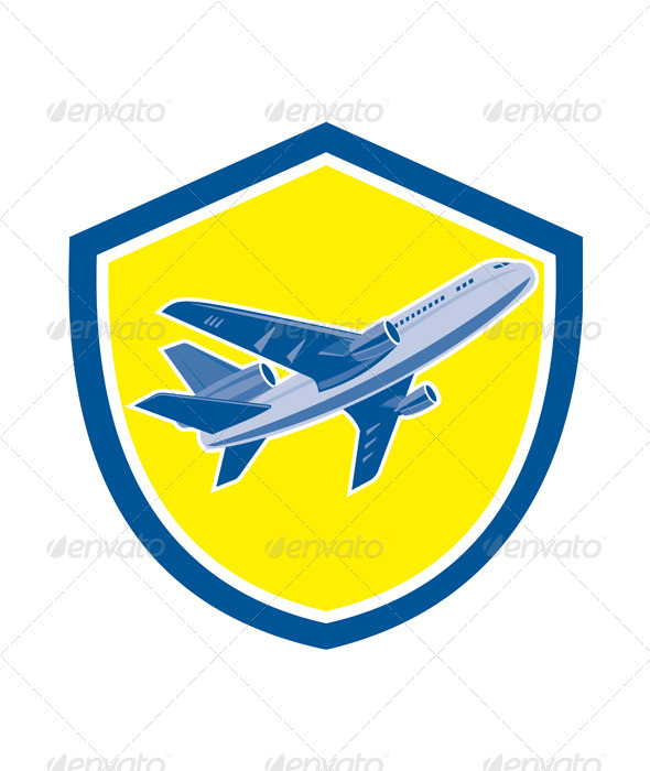 Commercial Airplane Jet Plane Airline Retro (Travel)