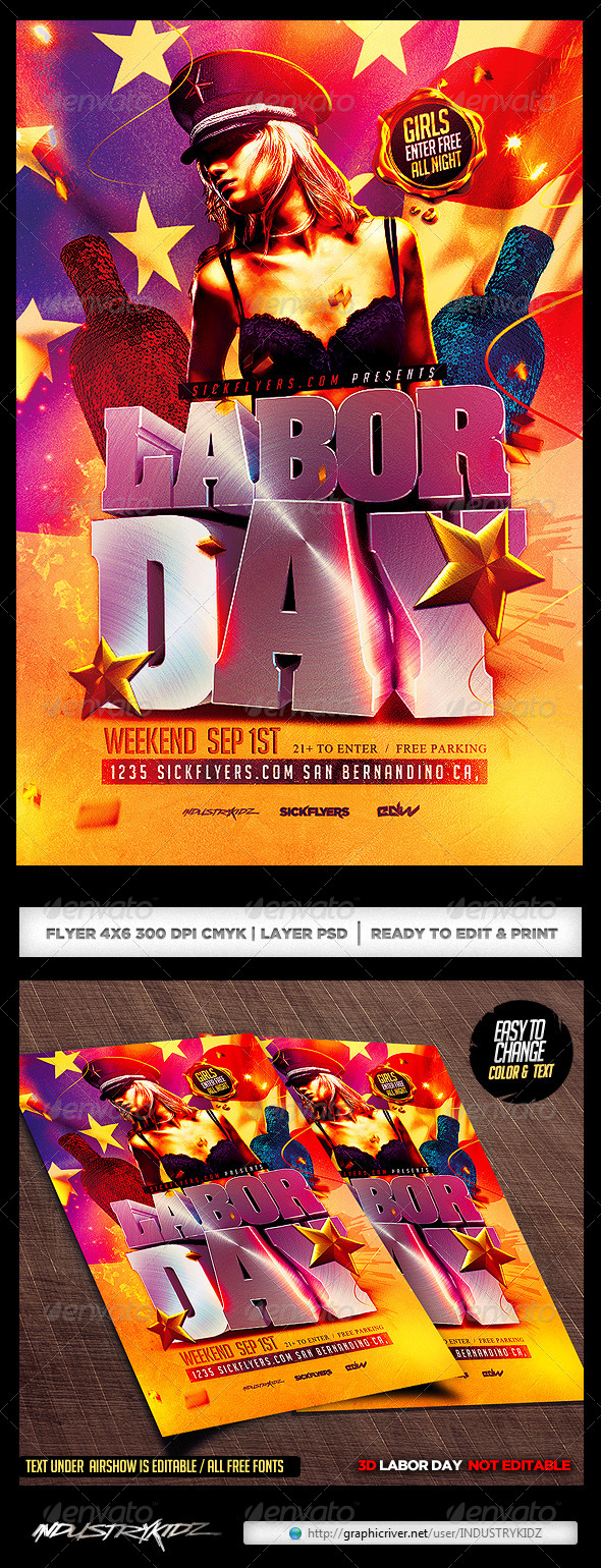 Labor Day Flyer Template (Holidays)