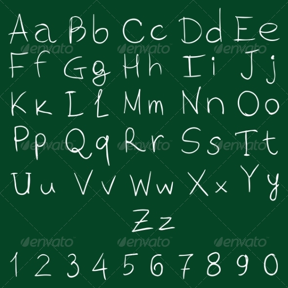GraphicRiver Vector Handwritten Alphabet with Numbers 8496199 GraphicRiver Vector Handwritten Alphabet with Numbers 8496199