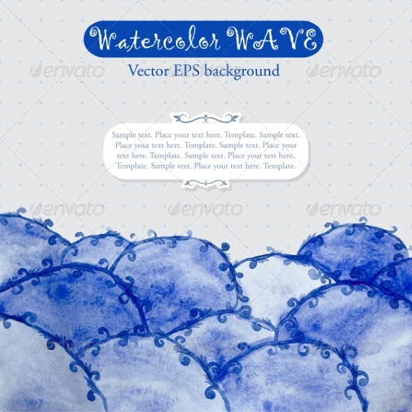 GraphicRiver Abstract Template with Blue Watercolor Waves 8496640 GraphicRiver Abstract Template with Blue Watercolor Waves 8496640