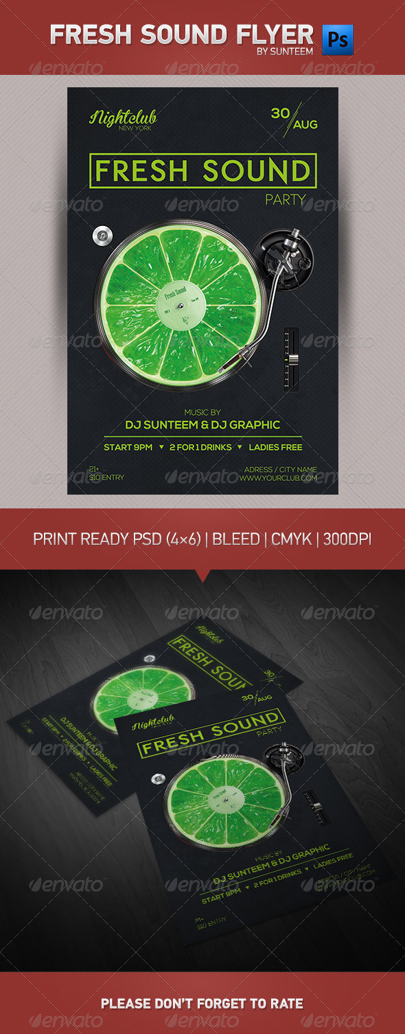 GraphicRiver Fresh Sound Party Flyer Template 8496650 GraphicRiver Fresh Sound Party Flyer Template 8496650