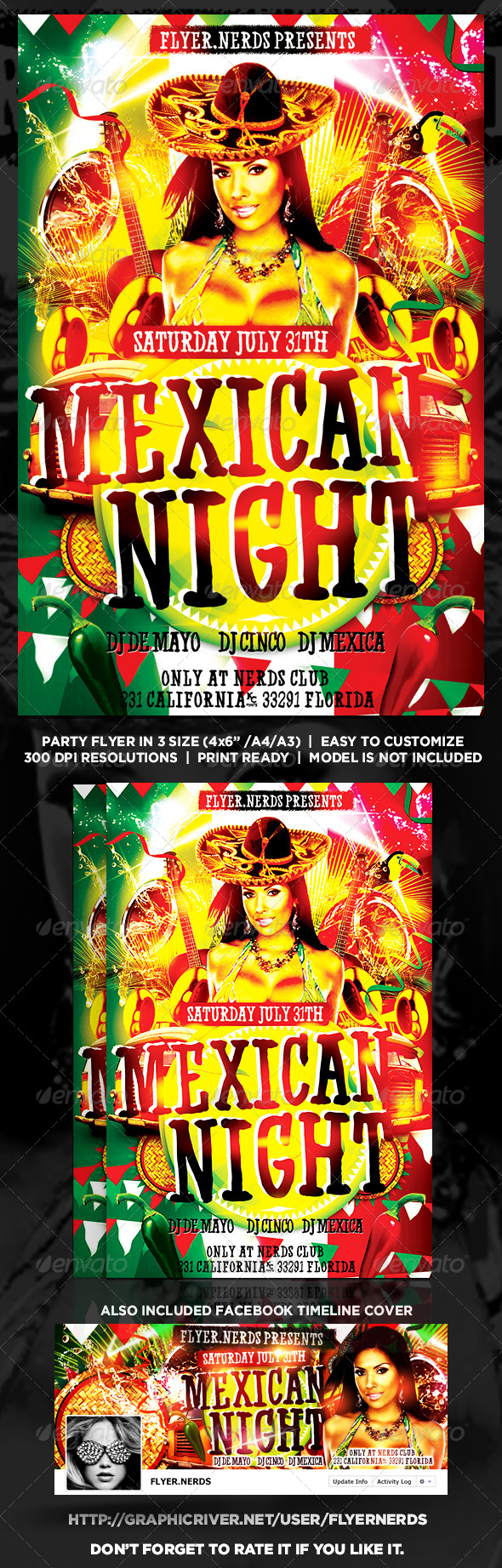 GraphicRiver Mexican Night Party Flyer 8497124 GraphicRiver Mexican Night Party Flyer 8497124