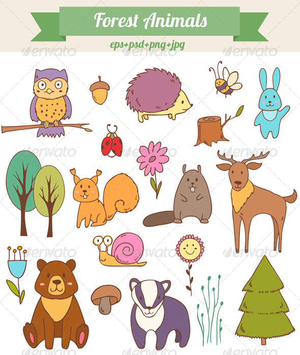 GraphicRiver Forest Animals Set 8497998 GraphicRiver Forest Animals Set 8497998
