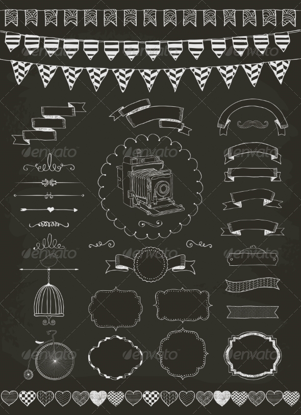 Vector Collection of Banners, Ribbons and Frames (Decorative Symbols)