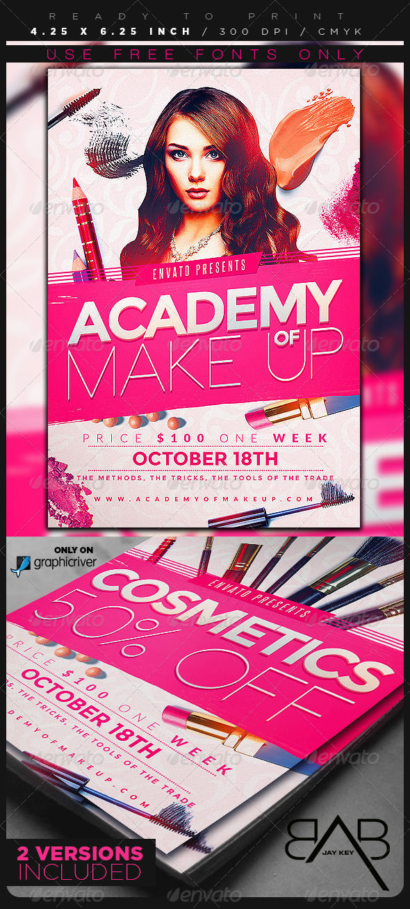 GraphicRiver Makeup Course Flyer Template 8499053 GraphicRiver Makeup Course Flyer Template 8499053