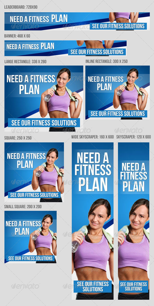 Fitness Banner Set V2 (Banners & Ads)