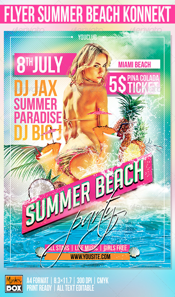 GraphicRiver Flyer Summer Beach Konnekt 8501073 GraphicRiver Flyer Summer Beach Konnekt 8501073