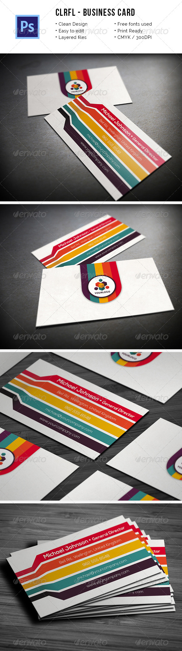 Clrfl Colorful Business Card Clrfl Colorful Business Card