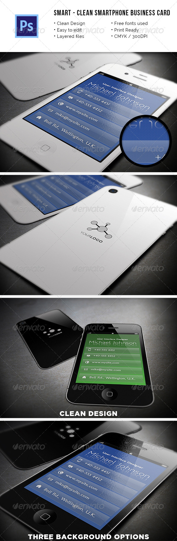 Smart Clean Smartphone Business Card Smart Clean Smartphone Business Card