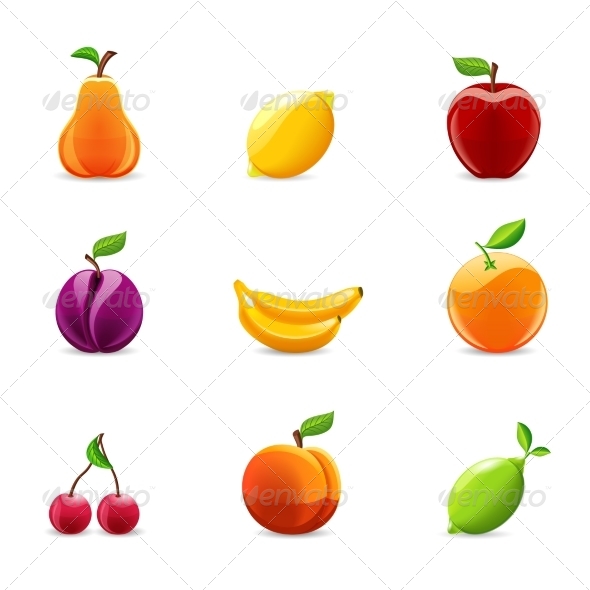 Set of Fruits Icons (Food)