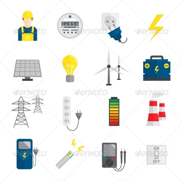 Set of Electricity Icons (Technology)