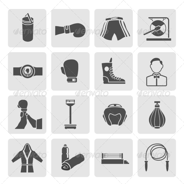 Set of Boxing Icons (Objects)