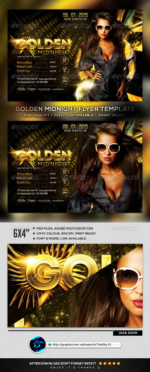 Golden Midnight Flyer Template (Flyers)