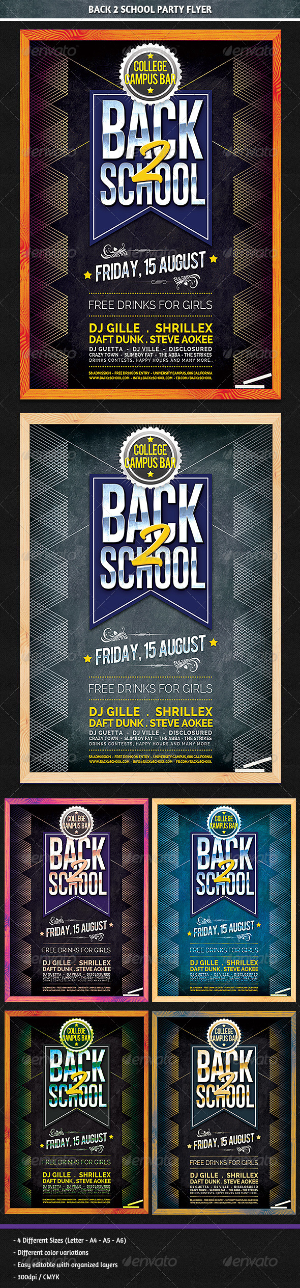 Back 2 School Party Flyer (Clubs & Parties)