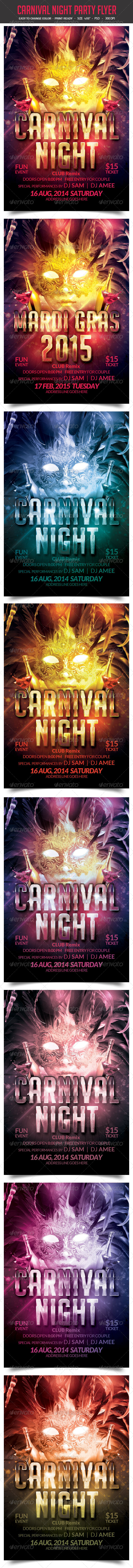 Carnival Night Party Flyer (Clubs & Parties)