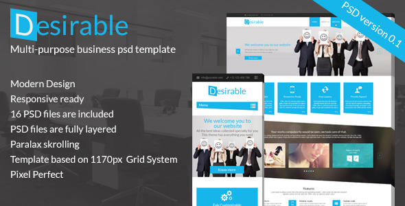 ThemeForest Desirable Business PSD template 8427831 ThemeForest Desirable Business PSD template 8427831