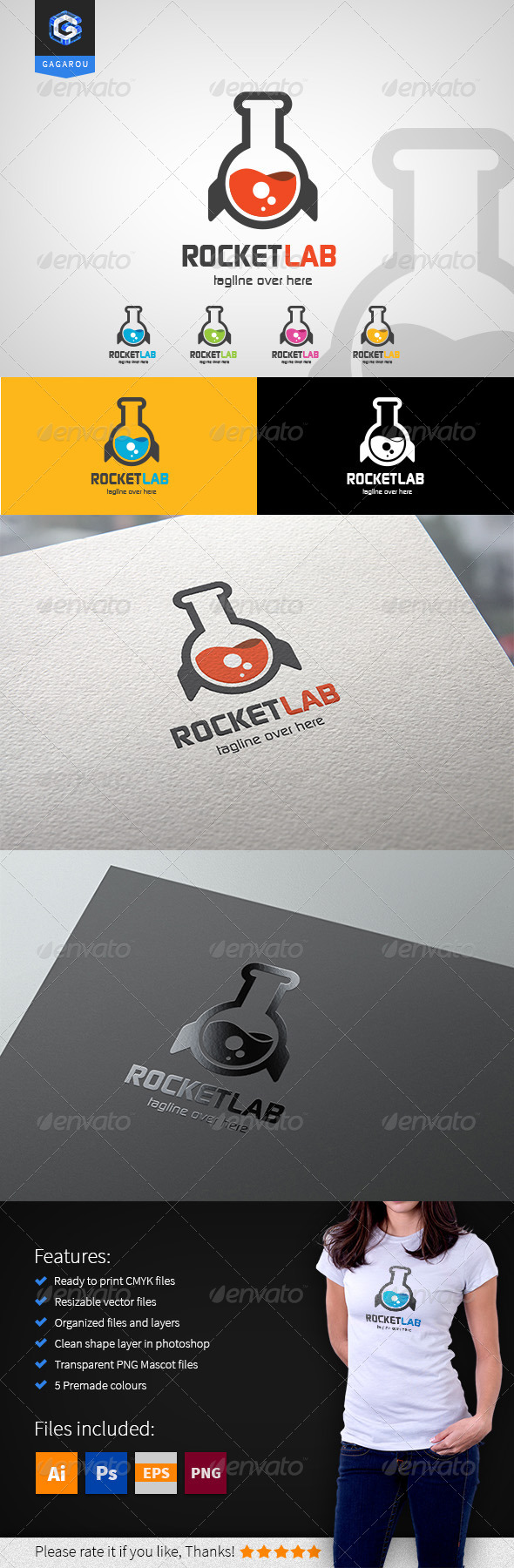 GraphicRiver Rocket Lab logo 8505685 GraphicRiver Rocket Lab logo 8505685