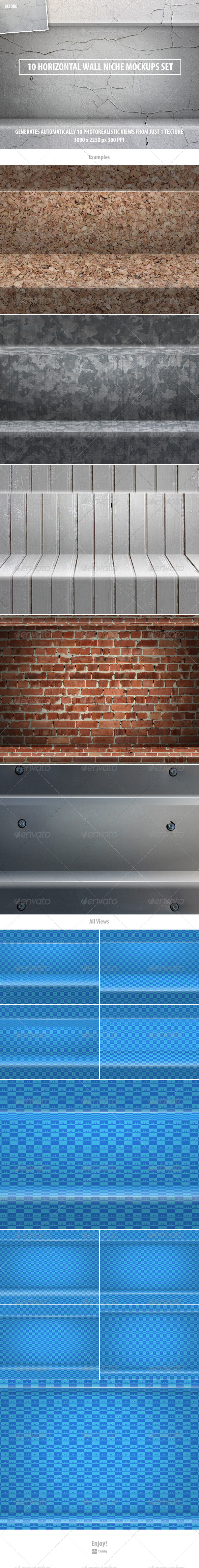 GraphicRiver 10 Horizontal Wall Niche Mockups Set 8505816 GraphicRiver 10 Horizontal Wall Niche Mockups Set 8505816