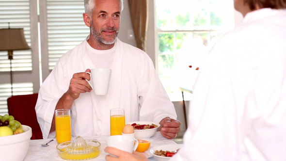 Happy Couple Having Breakfast Together 5 Happy Couple Having Breakfast Together 5