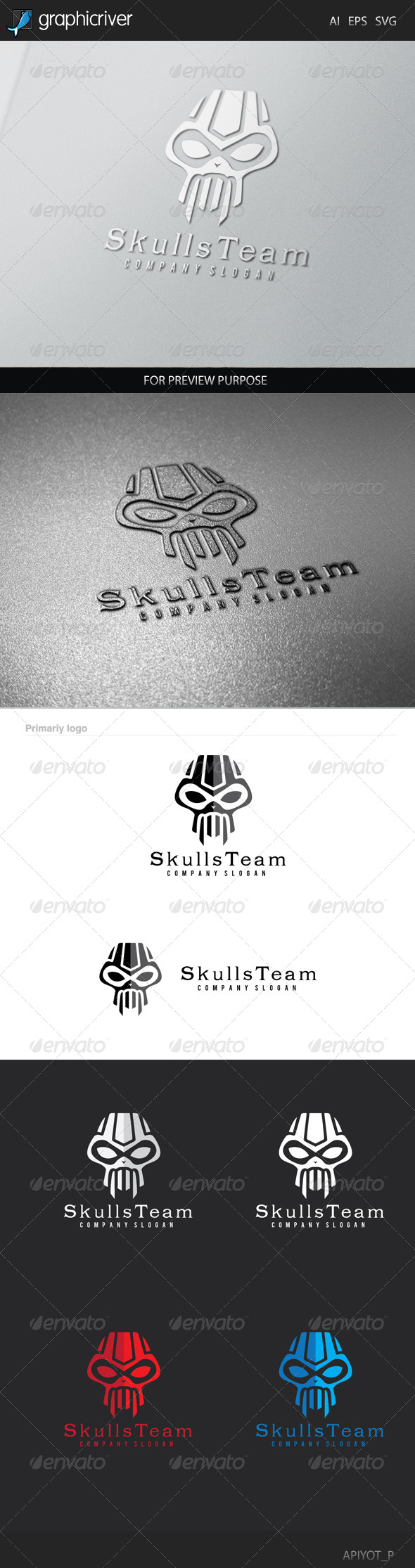 GraphicRiver Skulls Team Logo 8505919 GraphicRiver Skulls Team Logo 8505919
