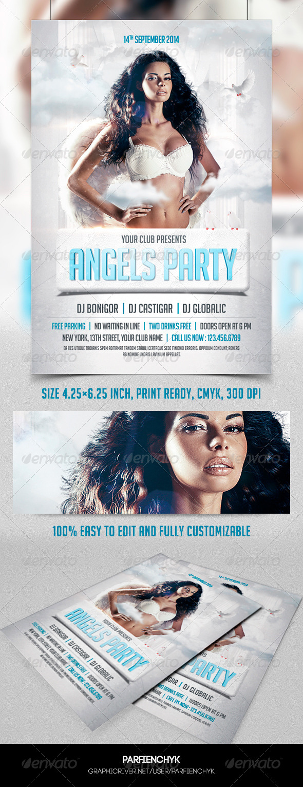 Angels Party Flyer Template (Clubs & Parties)