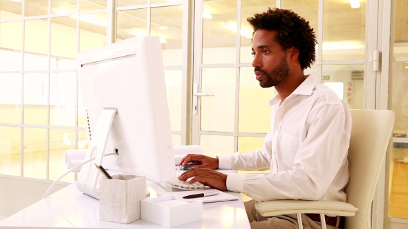 Businessman Working At His Desk 4 Businessman Working At His Desk 4