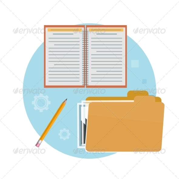 GraphicRiver Folder Notebook and Pencil 8511305 GraphicRiver Folder Notebook and Pencil 8511305