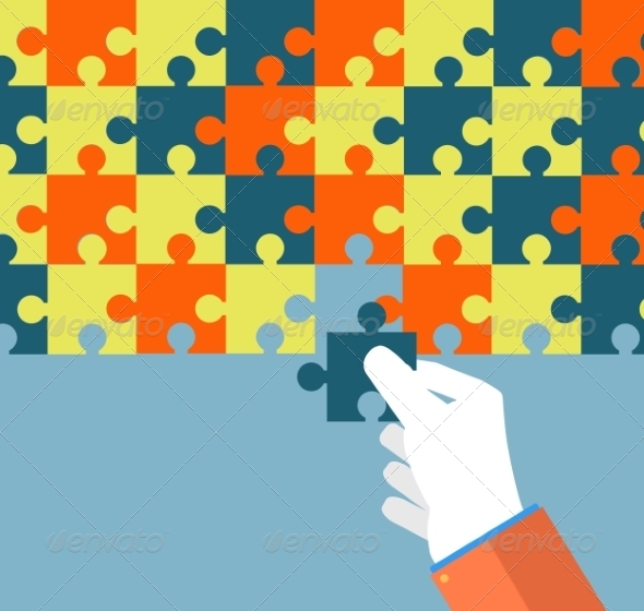 GraphicRiver Businessman Assembling Jigsaw Puzzle 8511775 GraphicRiver Businessman Assembling Jigsaw Puzzle 8511775