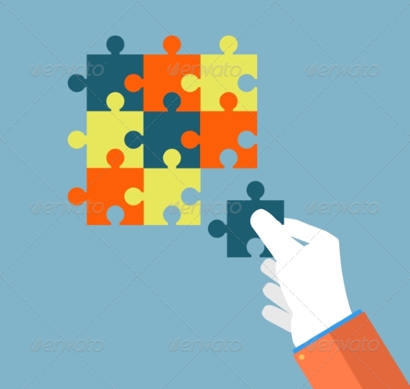 GraphicRiver Businessman Assembling Jigsaw Puzzle 8511820 GraphicRiver Businessman Assembling Jigsaw Puzzle 8511820