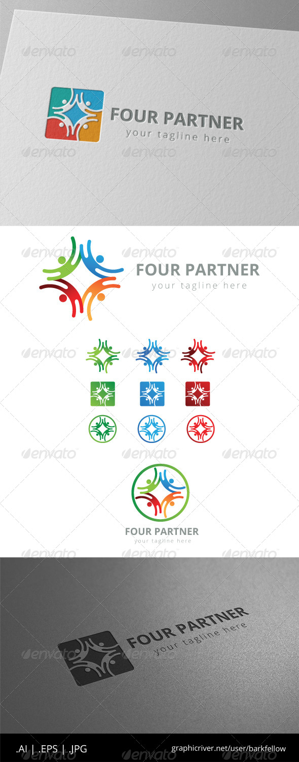 GraphicRiver Four Square Community Group Logo 8513599 GraphicRiver Four Square Community Group Logo 8513599