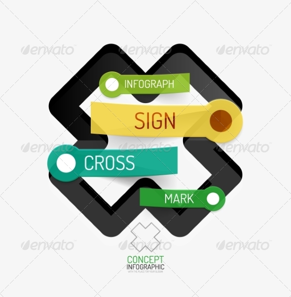 Vector Cross Shape Infographic Concept Vector Cross Shape Infographic Concept