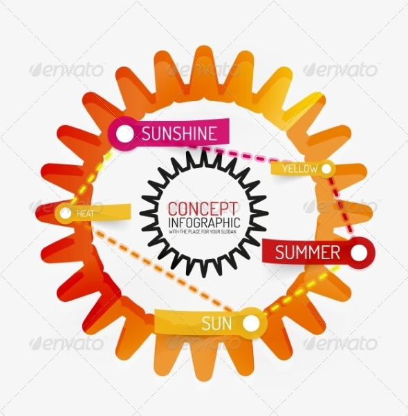 Summer Sun Line Style Infographic Concept Summer Sun Line Style Infographic Concept