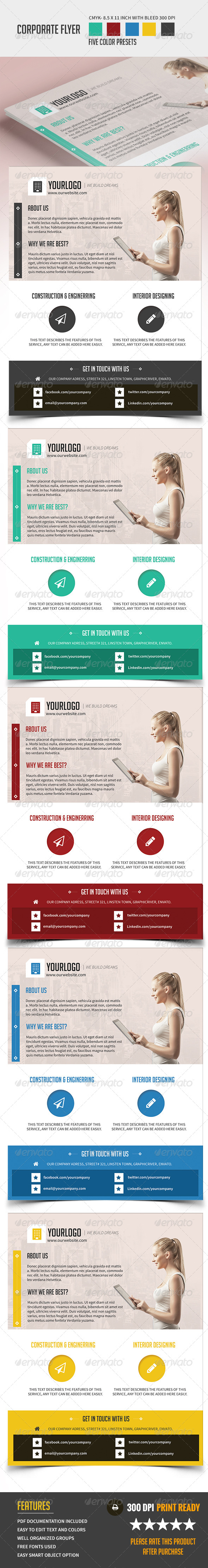 GraphicRiver Clean Corporate Business Flyer in Five Colors 8510521 GraphicRiver Clean Corporate Business Flyer in Five Colors 8510521
