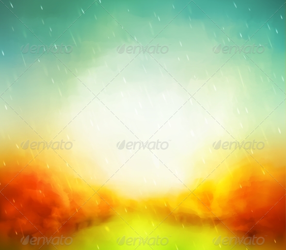 GraphicRiver Autumn Watercolor 8514876 GraphicRiver Autumn Watercolor 8514876