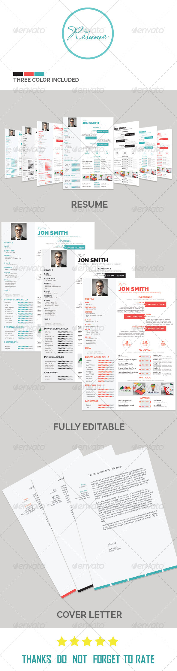 GraphicRiver One Page Resume 8510277 GraphicRiver One Page Resume 8510277