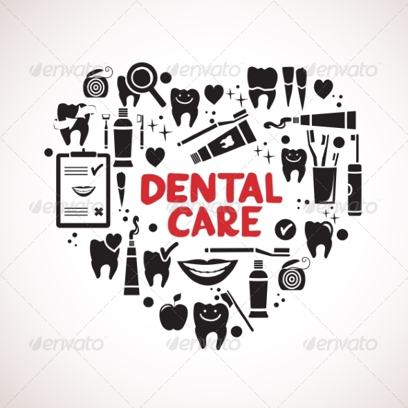 GraphicRiver Dental Care Symbols in the Shape of Heart 8516074 GraphicRiver Dental Care Symbols in the Shape of Heart 8516074